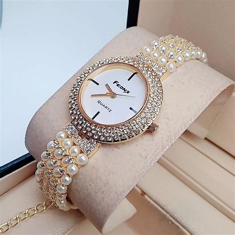 ELEGANT PEARL STRAP WATCH FOR WOMEN-MOE5WM001 – www.soosi.co.in