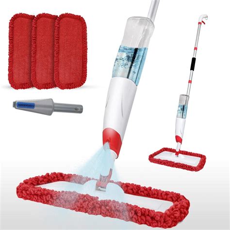 Sturdy Microfiber Spray Mop Kit | 3 Reusable Pads | 700ML Bottle ...