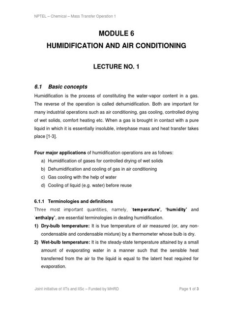 Image result for Lecture Notes On Humidification PDF