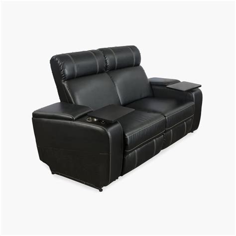 Buy Fresno Zion Faux Leather Recliner -4 Seater Black from Home Centre ...