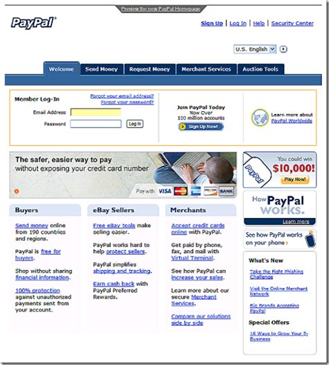 PayPal Homepage 的图像结果