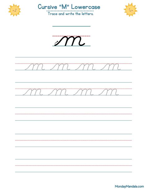 10 Cursive M Worksheets (Free Letter Writing Printables)