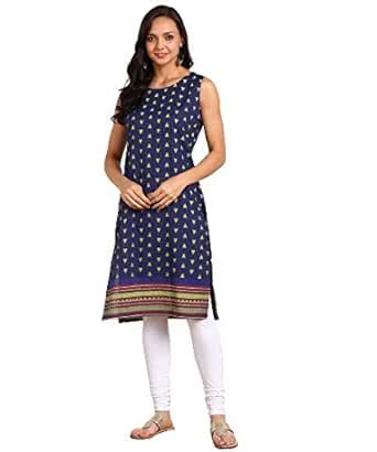 Buy RUDRAKRITI Women's Cotton Side Slit Knee Length Kurti (RDKRT-01_XXS ...