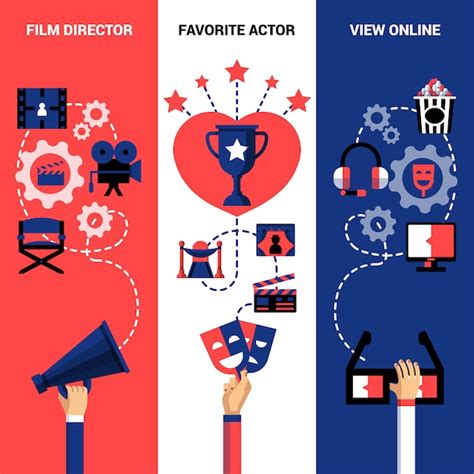 Vertical cinema festival banners | Free Vector