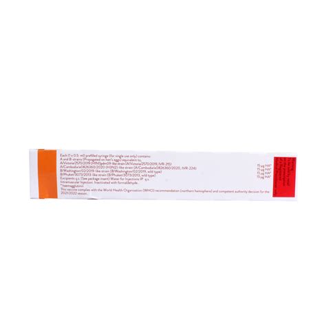 Influvac Tetra 2021/2022 Vaccine 0.5 ml Price, Uses, Side Effects ...