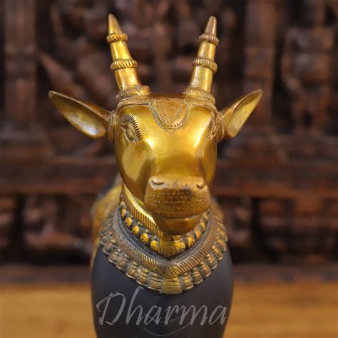 Buy Exclusive Handcrafted Brass Nandi | Black patina & Golden Finish ...