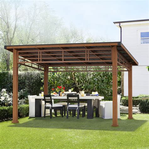 Cozyman LUE BONA Hardtop Gazebo, Outdoor Pergola Metal Roof Gazebo With ...