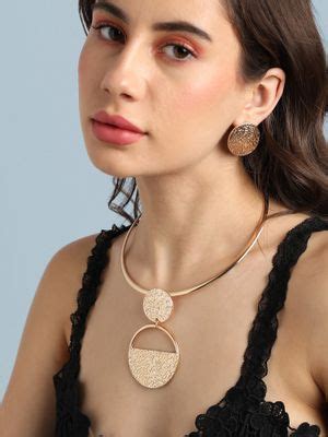 Buy SOHI Women Gold Metallic Circular Jewellery Set Online