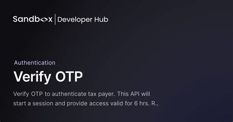 Verify OTP - Sandbox