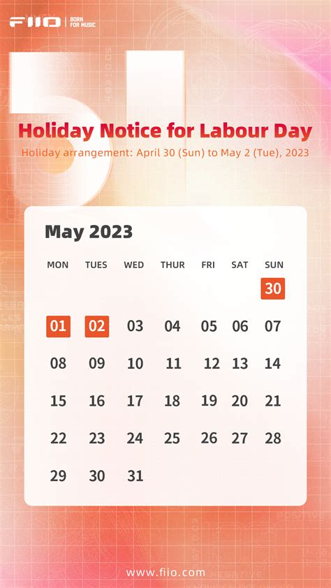 FiiO's Holiday Arrangement for Labour Day - April 30 to May 2-FIIO ...