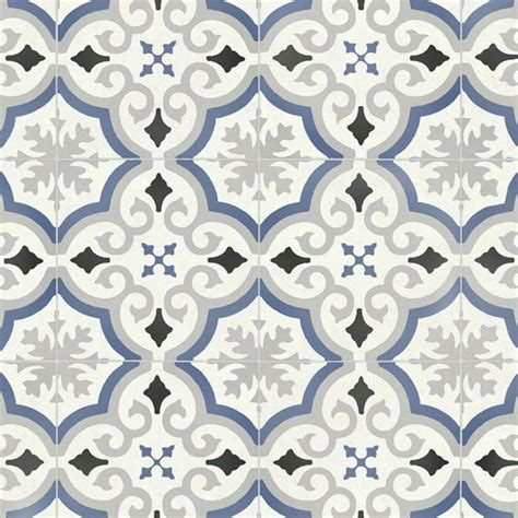 Blue & Grey Victorian Tile Style Comet Vinyl Flooring – More For Your ...