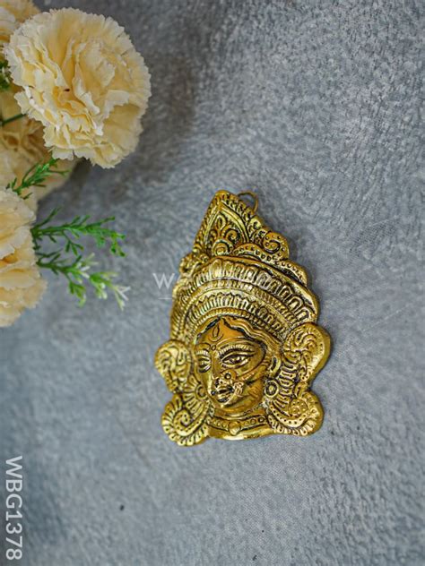 White Metal Durga Face - Gold Finish - WBG1378 – Wedtree