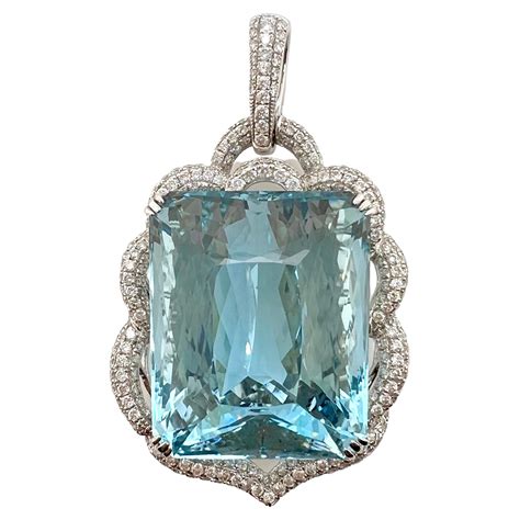 18K Gold Pendant with Uncut Aquamarine and Multi-Color Sapphires, with ...