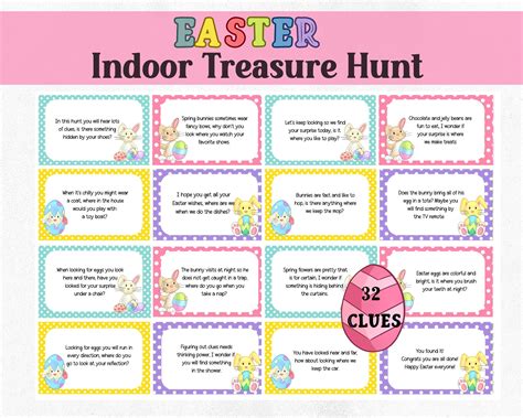 Indoor easter treasure hunt scavenger hunt for kids printable easter ...