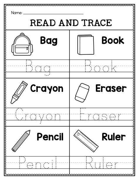 Read & Trace Worksheets: "Fun & Educational Read & Trace Worksheets for ...