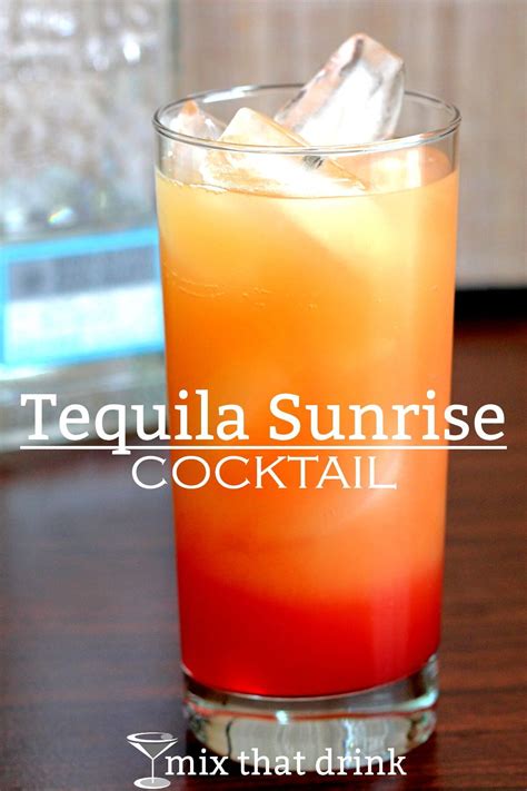 Tequila Sunrise cocktail - Mix That Drink | Tequila sunrise cocktail ...