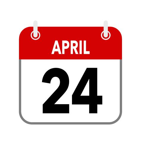 24 April, calendar date icon on white background. 30771573 Vector Art ...