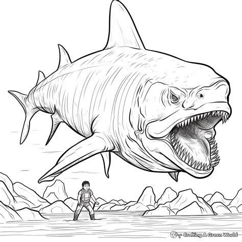 Megalodon Coloring Pages Template Sketch Coloring Page