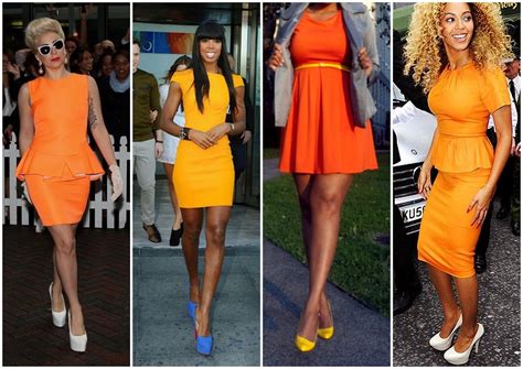 What colour shoe with and orange dress | Bright orange dress, Orange ...