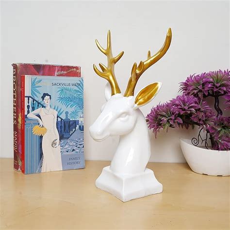 Buy ZART Polyresin Reindeer Showpiece Modern Art Deer Head Statue Wild ...