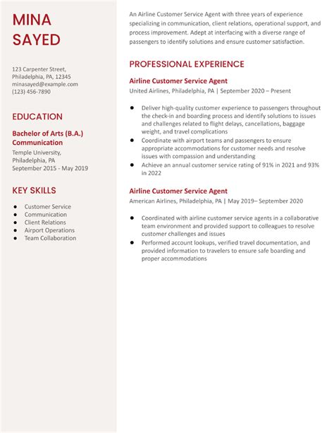 Airport Ground Staff Resume