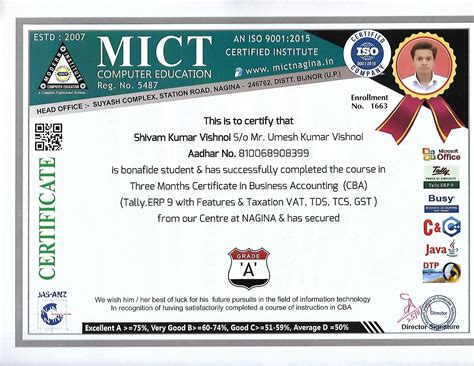 Verify Certificate of MICT 100% Assure Certification