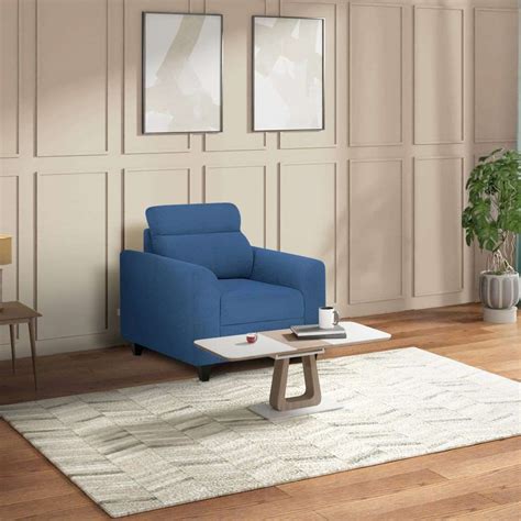 Buy Zivo Plus Twilight Blue Fabric 1 Seater Sofa Online and Get Upto 25 ...