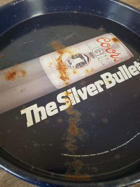 Coors Light Silver Bullet Beer Metal Serving Tray 1987 Nice Vintage ...