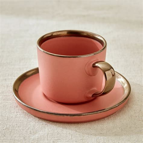 Buy Vibgyor Tashoku Set of 4 Stoneware Cups and Saucers - 240ml from ...