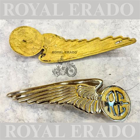 Royal Enfield RE gun wing monogram in brass tank monogram , Custom bob ...