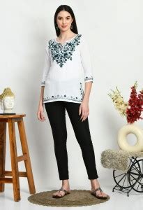 White Chikankari Kurti - Buy White Chikankari Kurti online at Best ...