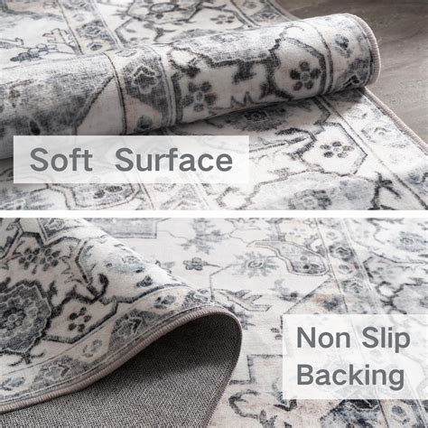 Washable Rug Vintage Area Rugs, 8'x 10' Living Room Rug with Non Slip ...