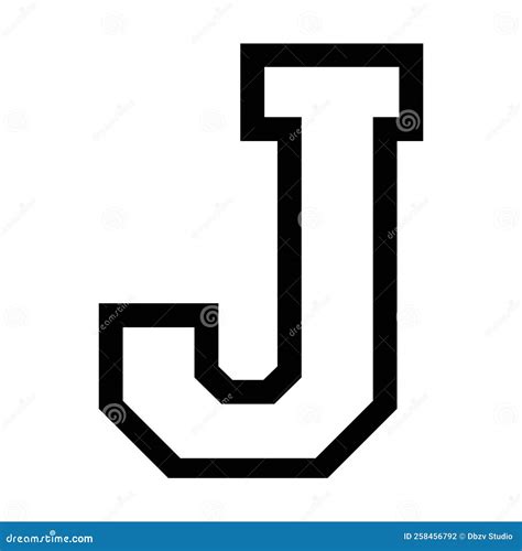 J Letter Sports College Jersey Font on the White Background. Isolated Illustration Stock ...