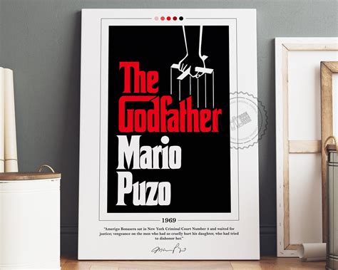 The Godfather Book Cover Poster Mario Puzo the Godfather - Etsy