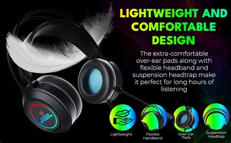 GH2 Fusion RGB Gaming Headset - 50mm drivers, Long Braided Cable