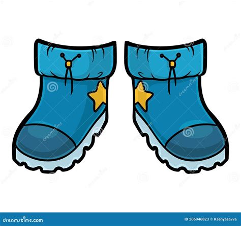 Cartoon Vector Illustration for Kids, Waterproof Snow Boots Stock ...