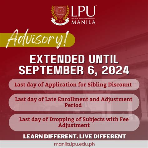 Sibling Discount, Late Enrollment, and Adjustment Period Extended Until ...