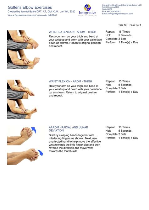 Home Exercise Program for Golfer's Elbow (Medial Epicondylagia) — IHSM