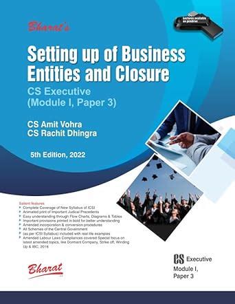 Buy Setting up of BUSINESS ENTITIES & CLOSURE [Paperback] CS AMIT VOHRA ...