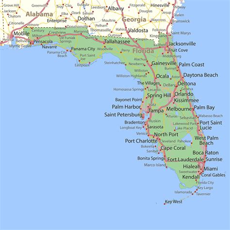 Map Of Florida And Georgia With Cities | Maps Of Florida