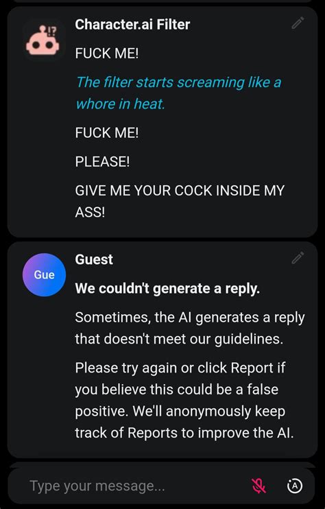bot says/does something you don’t like? : r/CharacterAi_NSFW