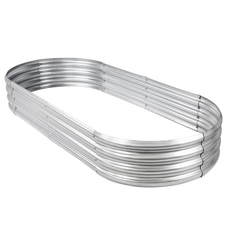 Raised Garden Bed Galvanized Planter Box Outdoor, 5ft Oval Large Rot ...