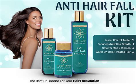 Buy NEEM AYU Ayurvedic Anti Hair Fall Kit | Hair Oil 100ml, Shampoo ...