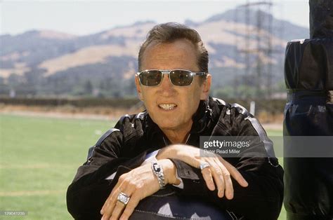 Closeup portrait of Los Angeles Raiders owner Al Davis during ...
