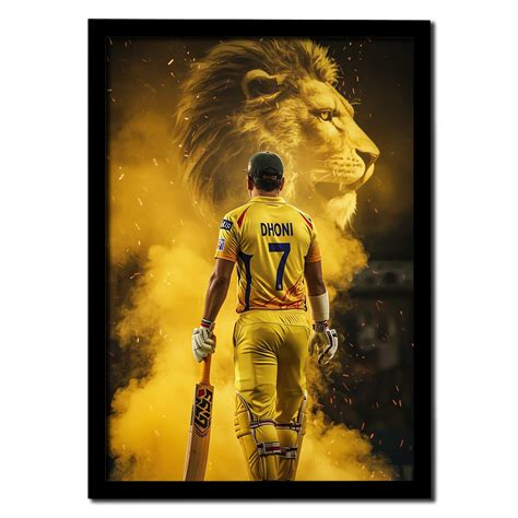 Buy MS Dhoni Lion CSK Photo Frame in India – SAVACCI