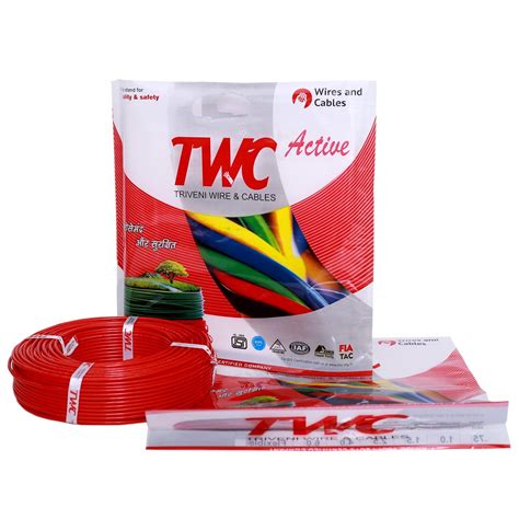 TWC Active Single Core Electrical Wire |Red, 90 Meter, 1 SQ.MM. |PVC ...