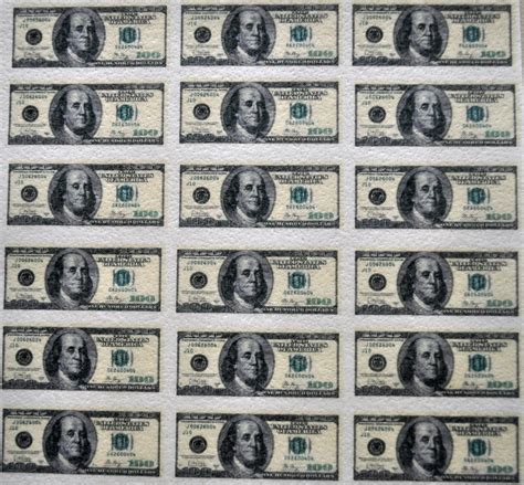 Printable Sheet Of 100 Dollar Bills