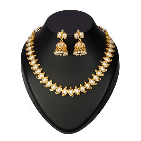 Elegant Fashion Antique Mango Necklace And Jhumka Set Online ...