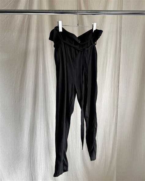 2010s Ann demeulemeester fold-over high waist drape pants | ether