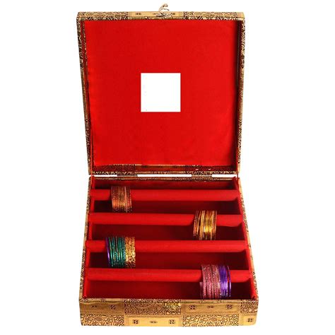 Kuber Industries Exclusive Wooden 1 Piece Four Rod Bangle Storage Box ...
